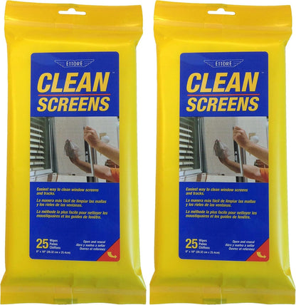 Ettore Clean Screens, 25 Wipes Per Pack