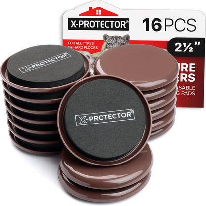 Chair Sliders X-PROTECTOR – Furniture Sliders 40 pcs Carpet Sliders 1” – The Best Furniture Moving Pads – Premium Chair Leg Floor Protectors – Slide Effortlessly with Chair Pads & Protect Your Floor!