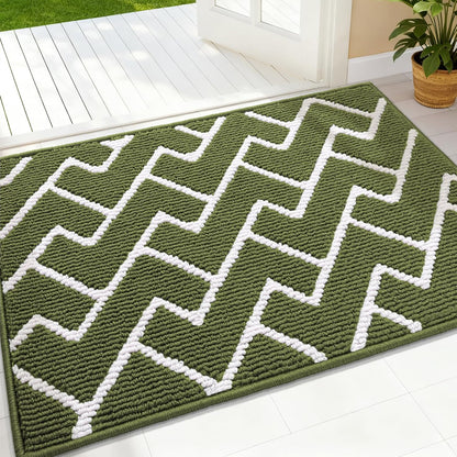 OLANLY Front Door Mat, Non-Slip Rubber Backing, Dirt Resistant and Absorbent, Washable, Easy to Clean Low-Profile Indoor Doormat for Back Door, Entryway, Inside Entrance, 32x20, Grey