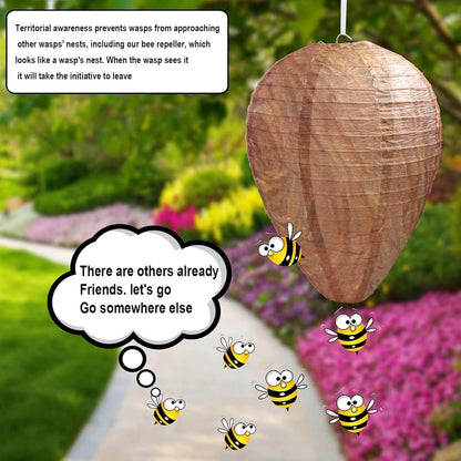 DECYOOL 8 Pack Paper Wasp Nest Decoy Hanging Wasp Deterrent for Wasps Hornets Yellow Jackets