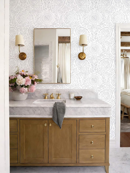 Ismoon Peel and Stick Wallpaper Boho Beige Contact Paper Neutral Floral Wall Paper Textured Self Adhesive Removable Wallpaper for Bedroom Kitchen Renter Friendly Vinyl 17.3" x 78.7"