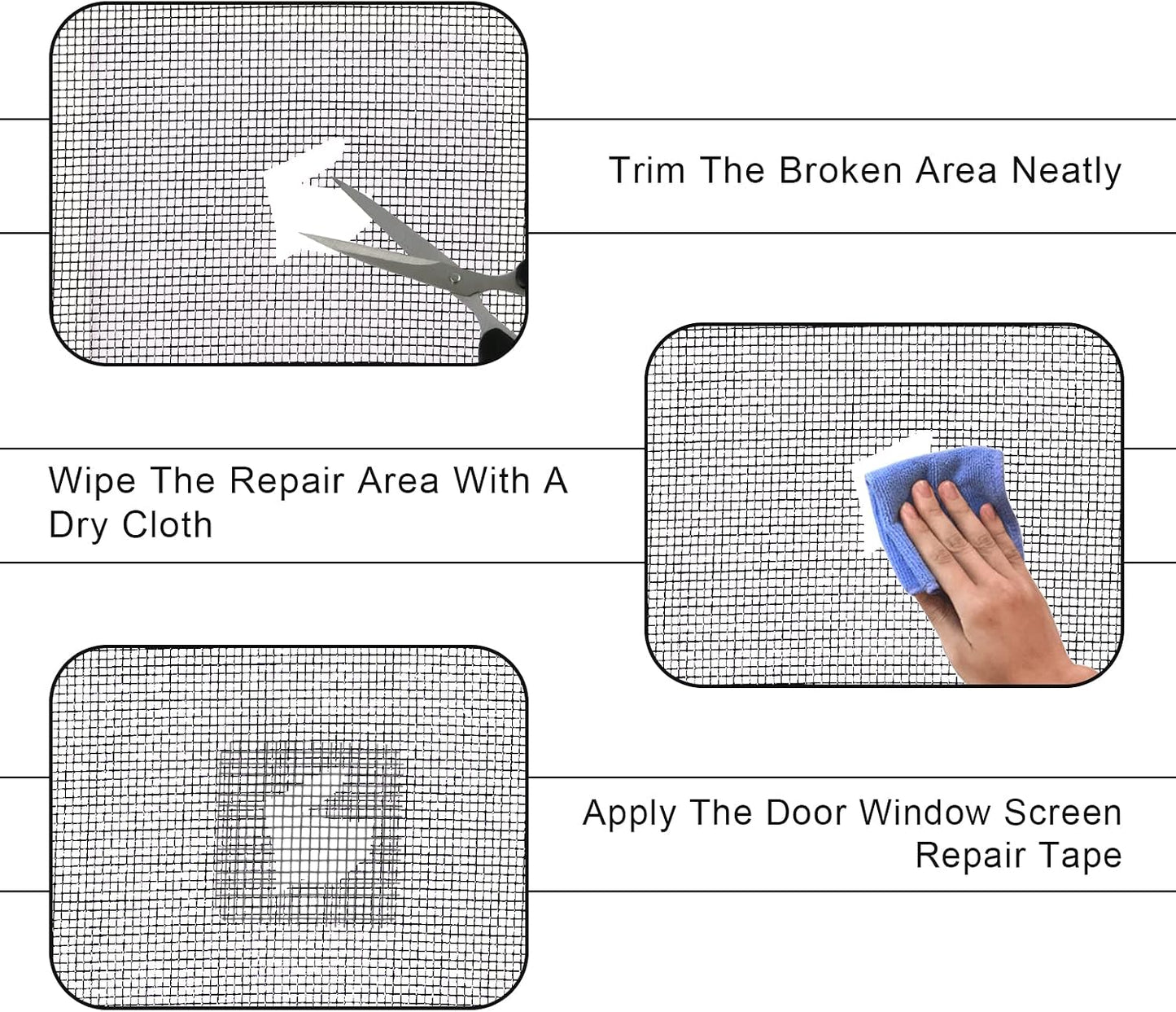 10pcs Mesh Repair Patch, Self Adhesive Window Screen Repair Kit Gray Screen Door Mesh Repair for Repairing Screen Windows Doors Tent Net(Silver)