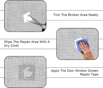 10pcs Mesh Repair Patch, Self Adhesive Window Screen Repair Kit Gray Screen Door Mesh Repair for Repairing Screen Windows Doors Tent Net(Silver)