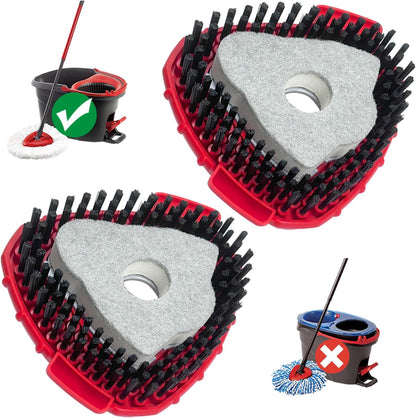 Spin Mop Replacement Set for O-Ceda EasyWring 1-Tank System, Includes 2 Mop Head Replacement, 1 Mop Handle (30-58in Adjustable 4-Section Pole), 1 Scrubber Head, 1 Spin Base