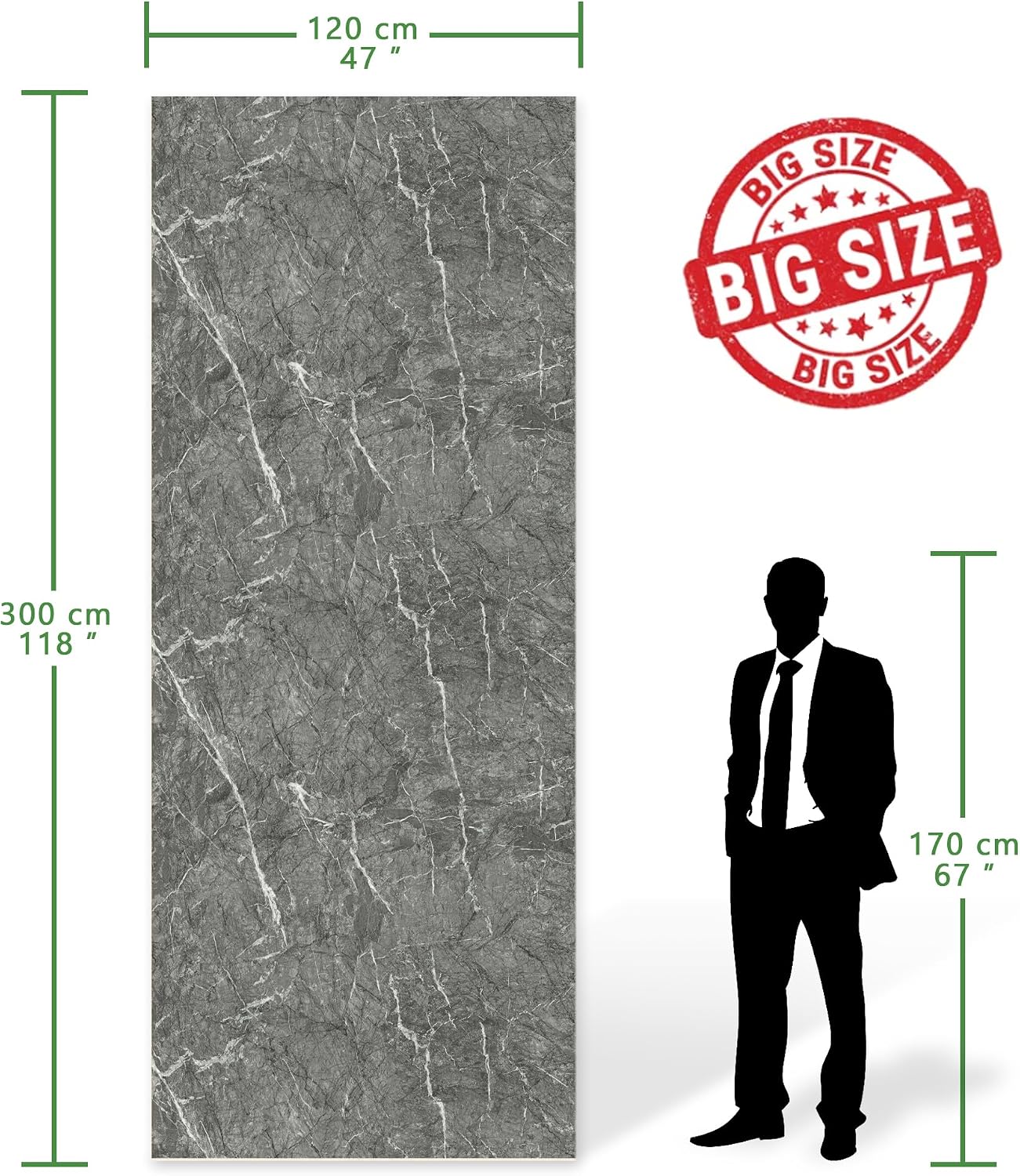 Marble Peel and Stick Waterproof Wall Paneling, 118" x 47" Carrara White Matte Finish Self-Adhesive Backsplash Tile Vinyl Wall Panel for Kitchen Bathroom Wall Decor, Covers 38.75 Sq. Ft.