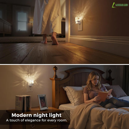 L LOHAS LED Night Light, Bubble Night Lights Plug into Wall,2 Pack 3000K/4000k/5000K Adjustable Color Temperature Night Light,Dimmable Nightlights with Dusk to Dawn Sensor for Rooms Bathroom Hallway
