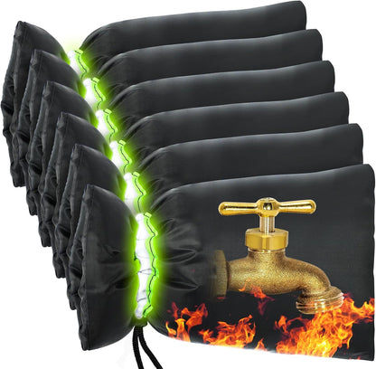 MIXC Outdoor Faucet Cover for Winter - 4 Packs 7.09''W x 10.24''H Water Socks Freeze Protection Pipe Insulation Reusable Waterproof Insulated Spigot Backflow Cover