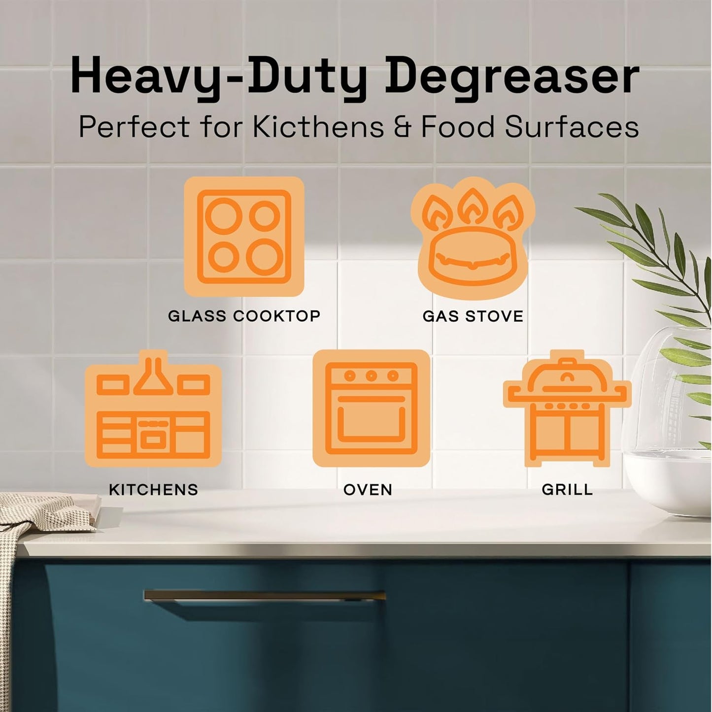 Heavy-Duty Degreaser for Kitchen & Grills, Non-Toxic, 32oz Bottle, 2-Pack | Removes Grease & Oils, Nature-Derived, Non-Toxic, Kitchen Cleaner, No Harsh Fumes or Residue, Family & Pet Safe, USA-Made