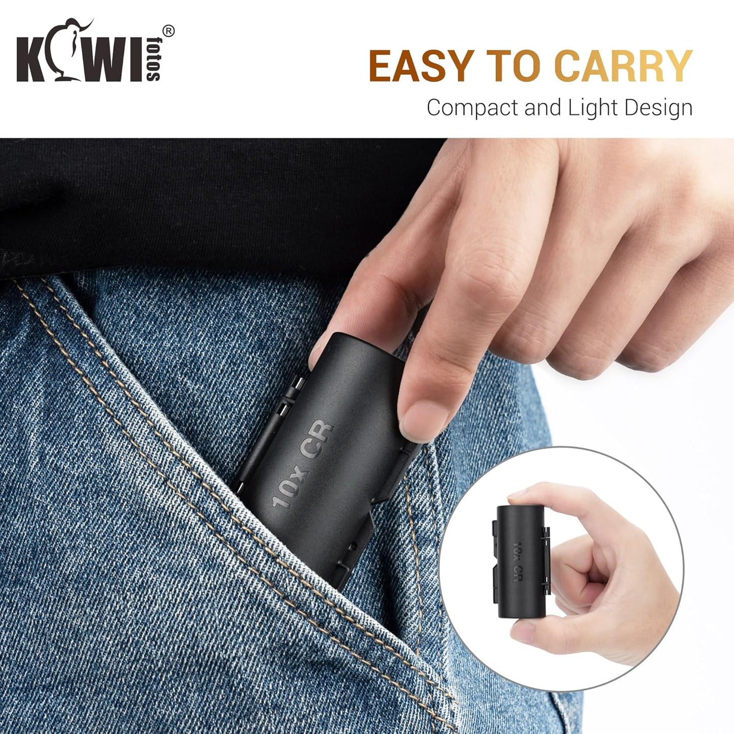 KIWIFOTOS CR2032 Coin Cell Battery Case+ 58 Slots AA AAA Battery Case Holder with Tester, Batteries Storage Organizer, IP67 Waterproof