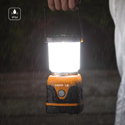 Lepro 1500LM Battery Powered LED Camping Lantern, Green Tent Light with 4 Light Modes, Camping Essentials, Waterproof Lantern Flashlight for Camping, Emergency Light, Power Outages, Not Rechargeable