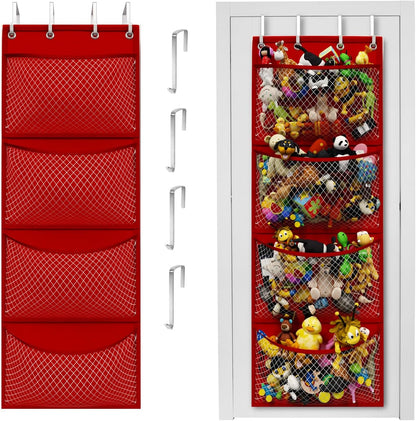 Honeyera The Original Stuffed Animal Storage (Patented) - Over Door Organizer for Stuffies, Baby Ideas Holder, Toy Plush Hammock Hanging Net Big Girls Toddler Large Bag Animals Stuffy Behind