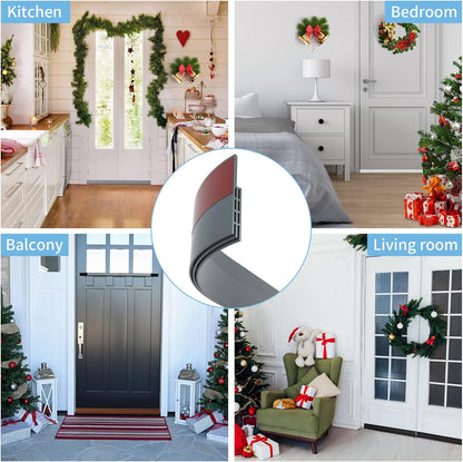 GroTheory 2 Pack Door Draft Stopper, Under Door Sweep for Exterior & Interior Doors, Weather Stripping Door Seal, Garage Window Blocker Noise Cold Air Insulation, Draft Guard Grey 2" W x 39" L