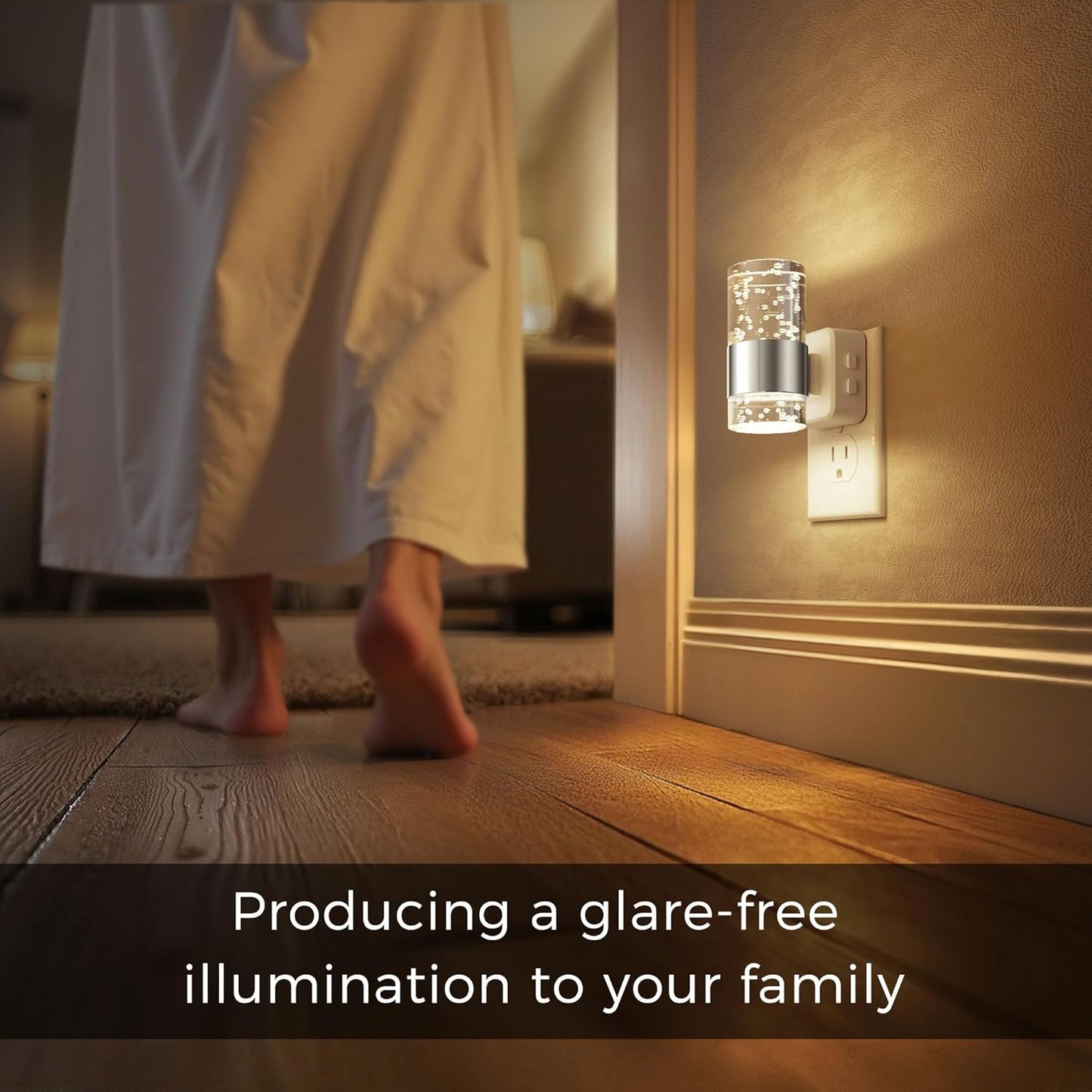 L LOHAS LED Night Light, Bubble Night Lights Plug into Wall,2 Pack 3000K/4000k/5000K Adjustable Color Temperature Night Light,Dimmable Nightlights with Dusk to Dawn Sensor for Rooms Bathroom Hallway