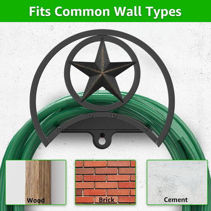 GOFORWILD Garden Hose Holder, Decorative Hose Butler Sturdy Water Hose Rack, Durable Wall Hose Hanger, Holds 125-Feet of 5/8-Inch Hose, Hose Reel, Made of Gauge Steel (9.8) …