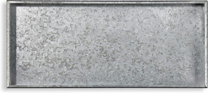 Good Directions Medium Boot Tray, Double Circles Multi-Purpose All Weather Decorative Tray, Shoes, Plants, Pet Bowls, 30x13x2 Inch, Dark Zinc Gray Steel
