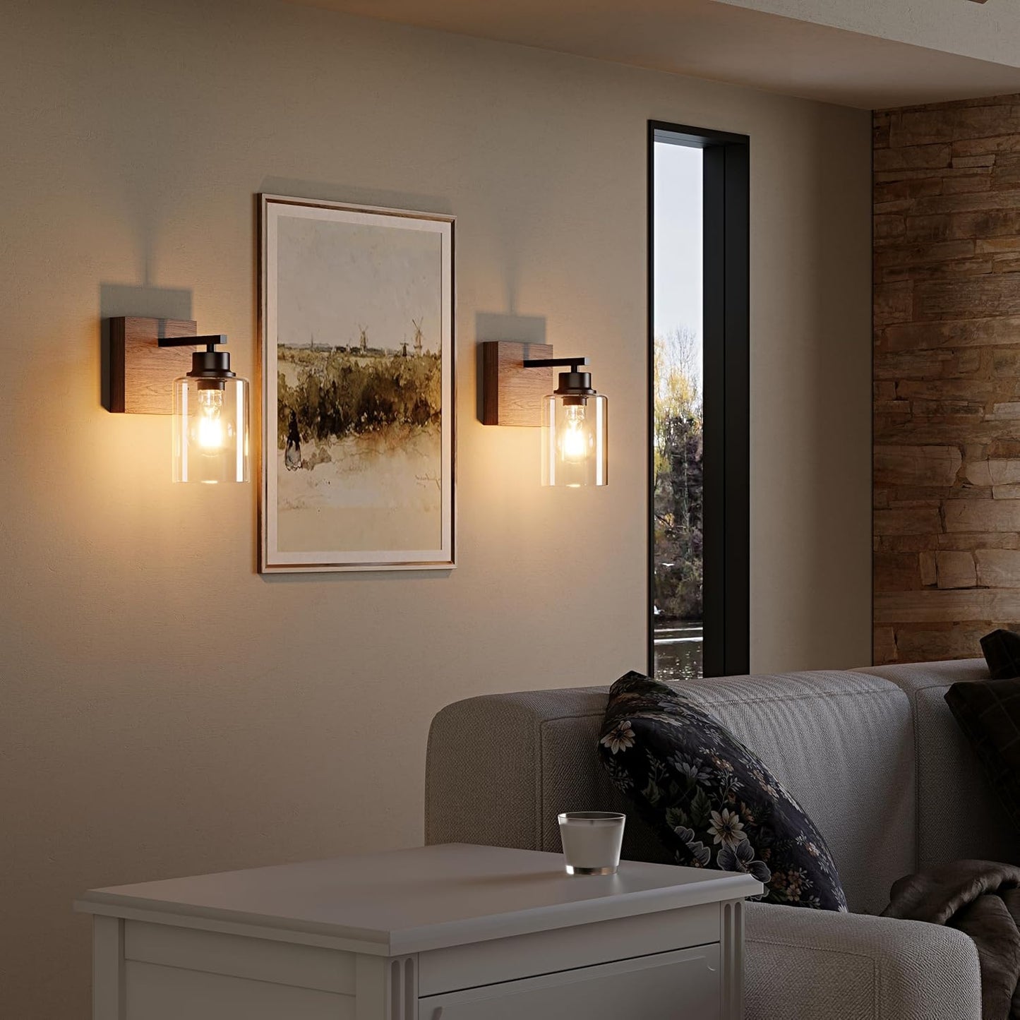 Battery Operated Wall Sconce Set of 2, Black Rechargeable Wall Lights with Timer Function, Easy Install Dimmable Wireless Wall Lamps Sconces Wall Decor for Living Room Bedroom Hallway, Emergency 3000K