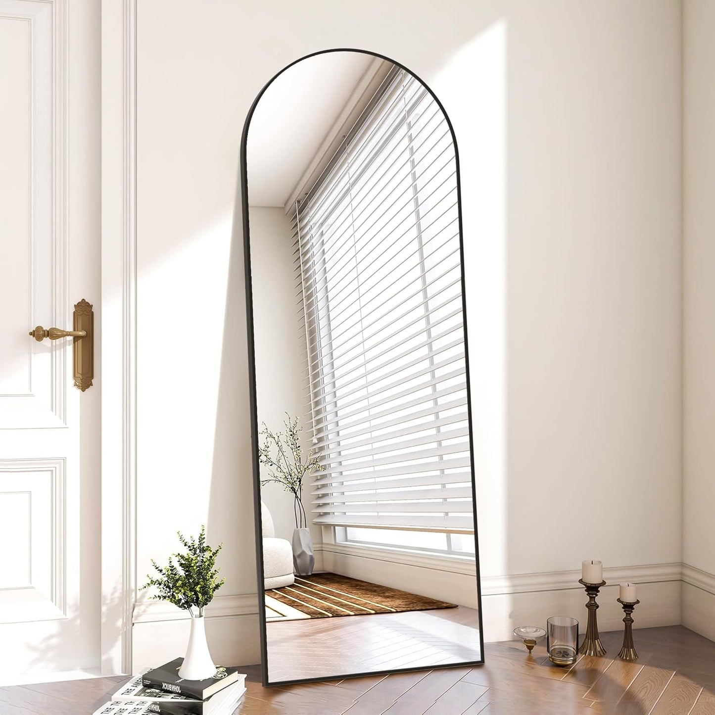 Mirror Full Length, 71 x 26 Inches Floor Mirror with Stand, XX-Large Arch Gold Mirrors for Bedroom, Dressing Room, Home Decor, Gold