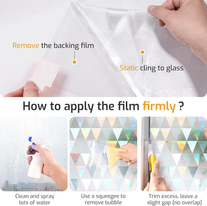 LUTE Window Privacy Film, Frosted Glass Window Film for Bathroom, Static Cling Removable Heat Control Glass Coverings, Non Adhesive Opaque Door Sticker for Home Office (Pure, 17.5" x 78.7")