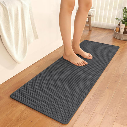YDKGL Bathroom Rugs Non Slip, Super Absorbent Quick Dry Bath Mats for Bathroom, Foam Weave Texture Thin Bath Rugs Washable with Rubber Backing Fit Under Door Outside Shower,16" x 24“