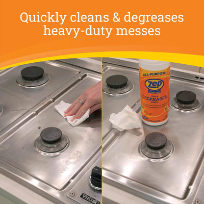 Zep Home Pro Citrus Degreaser Wipes 50 count- R59012 - Quickly cleans and degreases heavy-duty messes