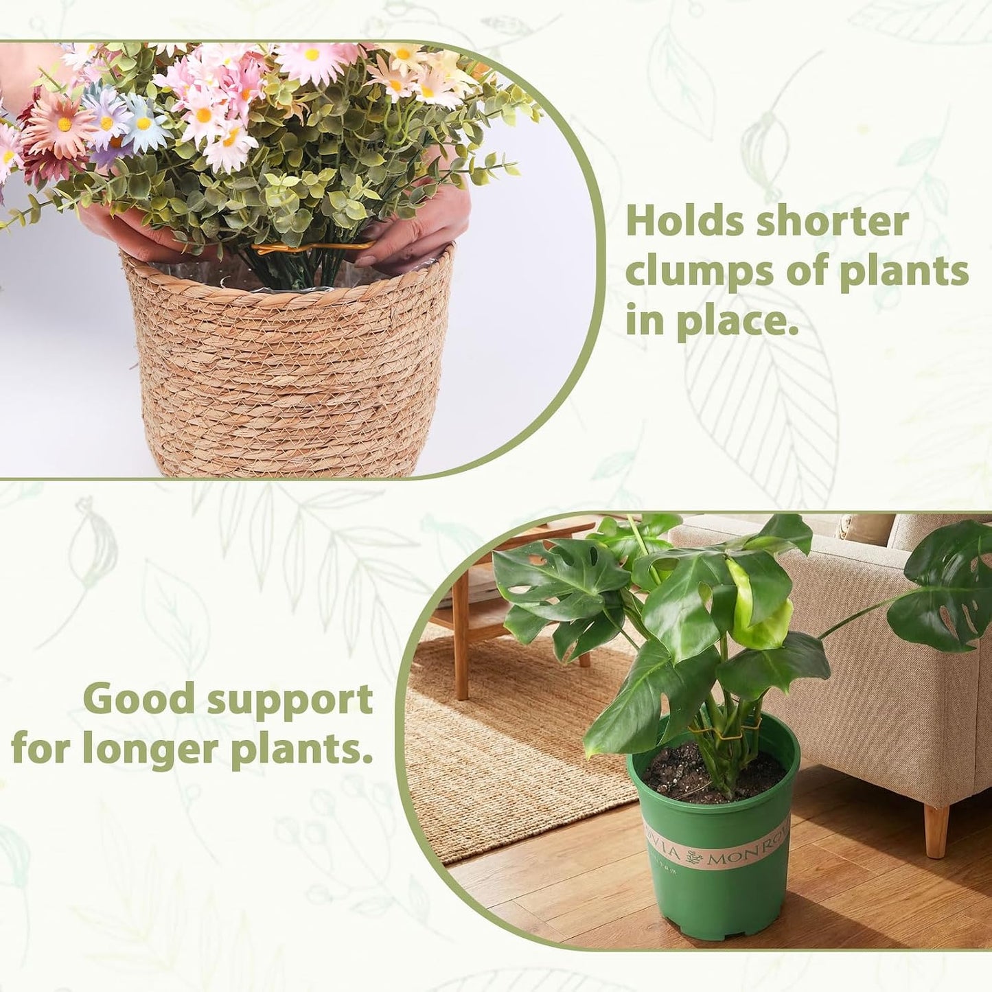 PRETTY JOLLY 5PCS Iron Monstera Plant Support Stakes Premium Plant Stand for Indoor & Outdoor Plants Practical Leaf Holders,Durable Trellis Accessories for Gardening Enthusiasts(Tree+Butterfly)