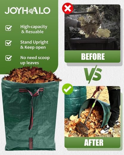Outdoor Metal Leaf Bag Holder Stand, Fits 30-45 Gal Garbage Bags, Portable | Yard waste bag holder, Garden trash bag frame, Freestanding leaf bag stand, Camping garbage can, Disposable bag holder