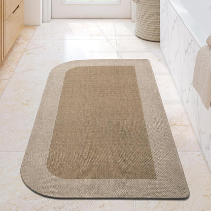 YDKGL Ultra Thin Bathroom Rugs Mat Quick Dry Absorbent Non Slip Bath Mat Bath Mats for Bathtub Mat Bathroom Carpet Fit Under Door Washable Floor Rubber Half Round Bath Rugs Grey 16x24