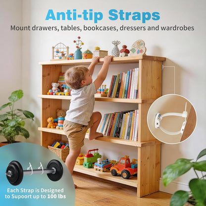 Inaya Complete Baby Proofing Kit - Child Safety Hidden Locks for Cabinets & Drawers, Adjustable Safety Latches, Corner Guards and Outlet Covers - Baby Proof Pack to Keep Your Child Safe at Home