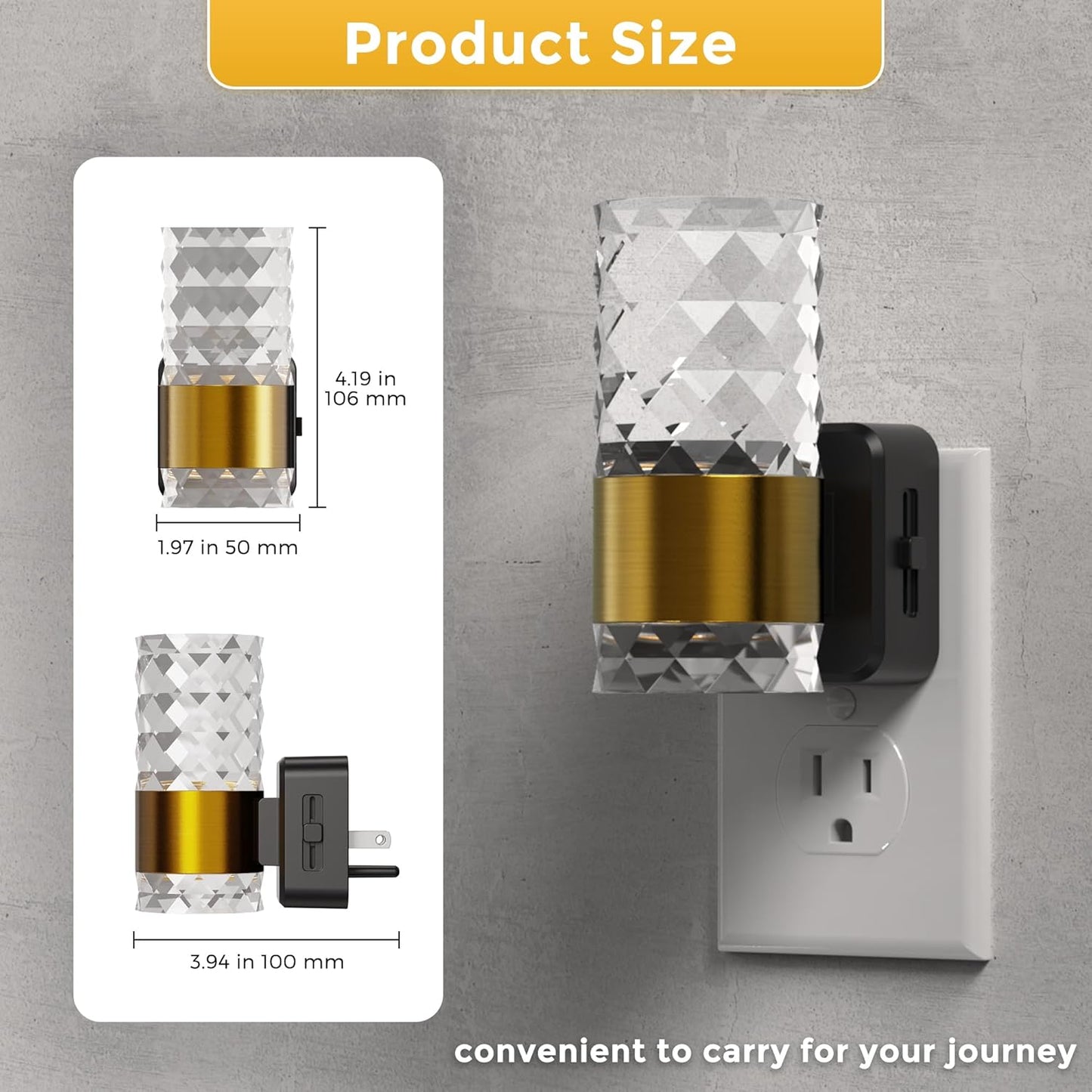 L LOHAS LED Night Light,Dimmable Night Lights Plug into Wall, 2 Pack Acrylic Nightlight with 0-100 LM Adjustable Brightness, 3000K Plug in Night Light with Dusk to Dawn Sensor, for Bathroom Hallway