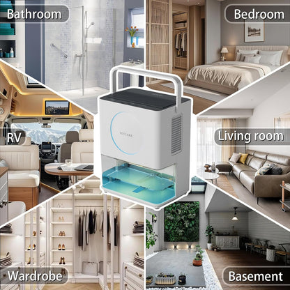 108 OZ (3.2L) Home Dehumidifier, Small Portable Room Dehumidifier for Bedroom Bathroom Basement RV Closet with HEPA Filter/Ambient Lights/Timer/Auto Off/Defrosting Function, White