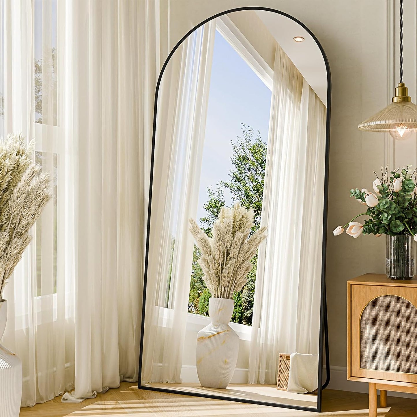 59"x16" Floor Mirror Full Length, Arched Full Length Mirror with Stand, Full Body Mirrors for Bedroom Living Room or Cloakroom Gold
