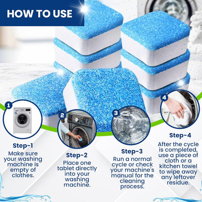 72 Tablets for a Sparkling Kitchen – 48 Dishwasher Cleaner & Washing Machine Cleaner Tablets + 24 Garbage Disposal Deodorizer Packets -Deep Cleaning, Drain Maintenance & Septic Safe Maintainance