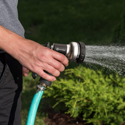 AUTOMAN Garden Hose Nozzle - 2 Pack, 100% Metal High Pressure Spray Nozzle, Labor-Saving Design, Heavy Duty for Garden Watering, Car Washing, Window Cleaning, Pets Bathing