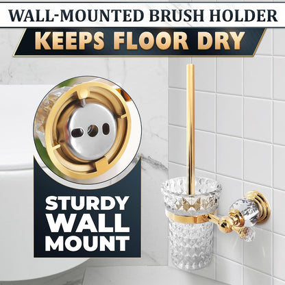 Black Toilet Brush and Holder Set - Slim Matte Design that Fits Anywhere - Stainless Steel Toilet Bowl Brush and Holder with 2 Rounded Corners, Replaceable Head, Removable Inner Bowl & Splash Guard