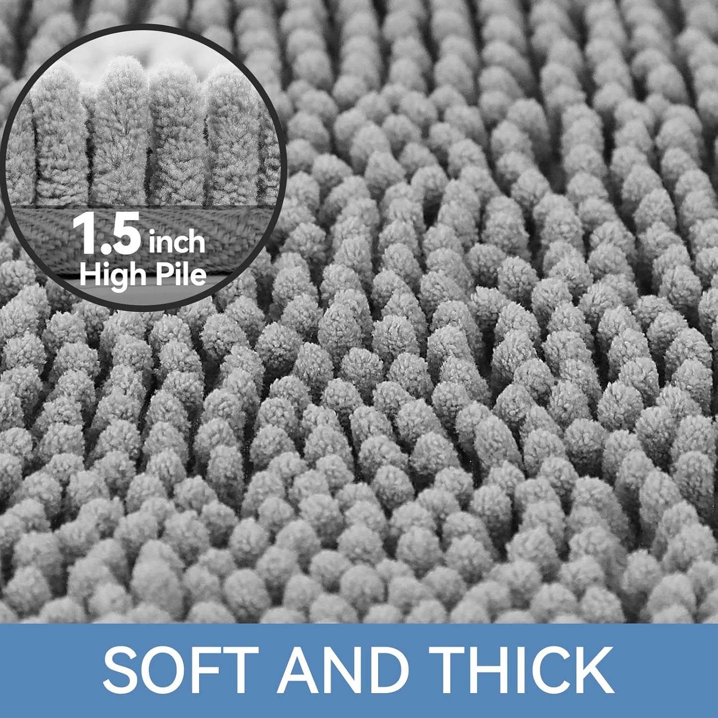 Bcoimo Bathroom Rugs 24x17, Bath Mats for Bathroom Non Slip with Rubber Backing,High Absorbent Microfiber Bath Rugs Quick Drying, Machine Washable, Durable Decor