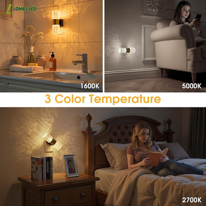 L LOHAS LED Night Light,Dimmable Night Lights Plug into Wall, 2 Pack Acrylic Nightlight with 0-100 LM Adjustable Brightness, 3000K Plug in Night Light with Dusk to Dawn Sensor, for Bathroom Hallway
