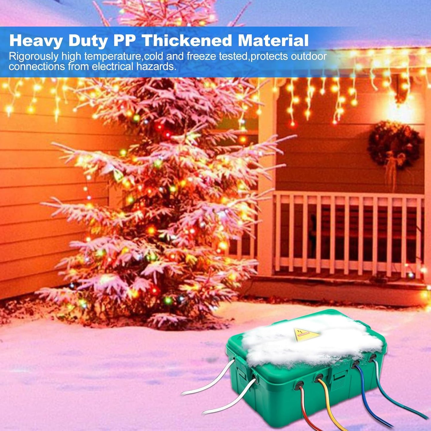 Hrensaw Large Outdoor Electrical Box(12.5x8.5x5inch),IP54 Waterproof Outdoor Outlet Covers,Weatherproof Extension Cord Covers Protect Outlet,Plug,Timer,Power Strip,Holiday Light,Green