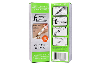 Precision Caulking Tool Kit – Syringe-Style Applicator with Small Replaceable Tips – Fine Detail Caulking, Small Cracks, Trim, and DIY Projects – Includes Filling System