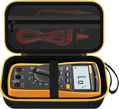 Carrying Case for Fluke 15B+/17B+/Fluke 101/117/115/116/114/113/177/179/233/106/107 Multimeter Testers and Accessories, Multimeter Storage Bag Organizer Box -Black (Case Only)