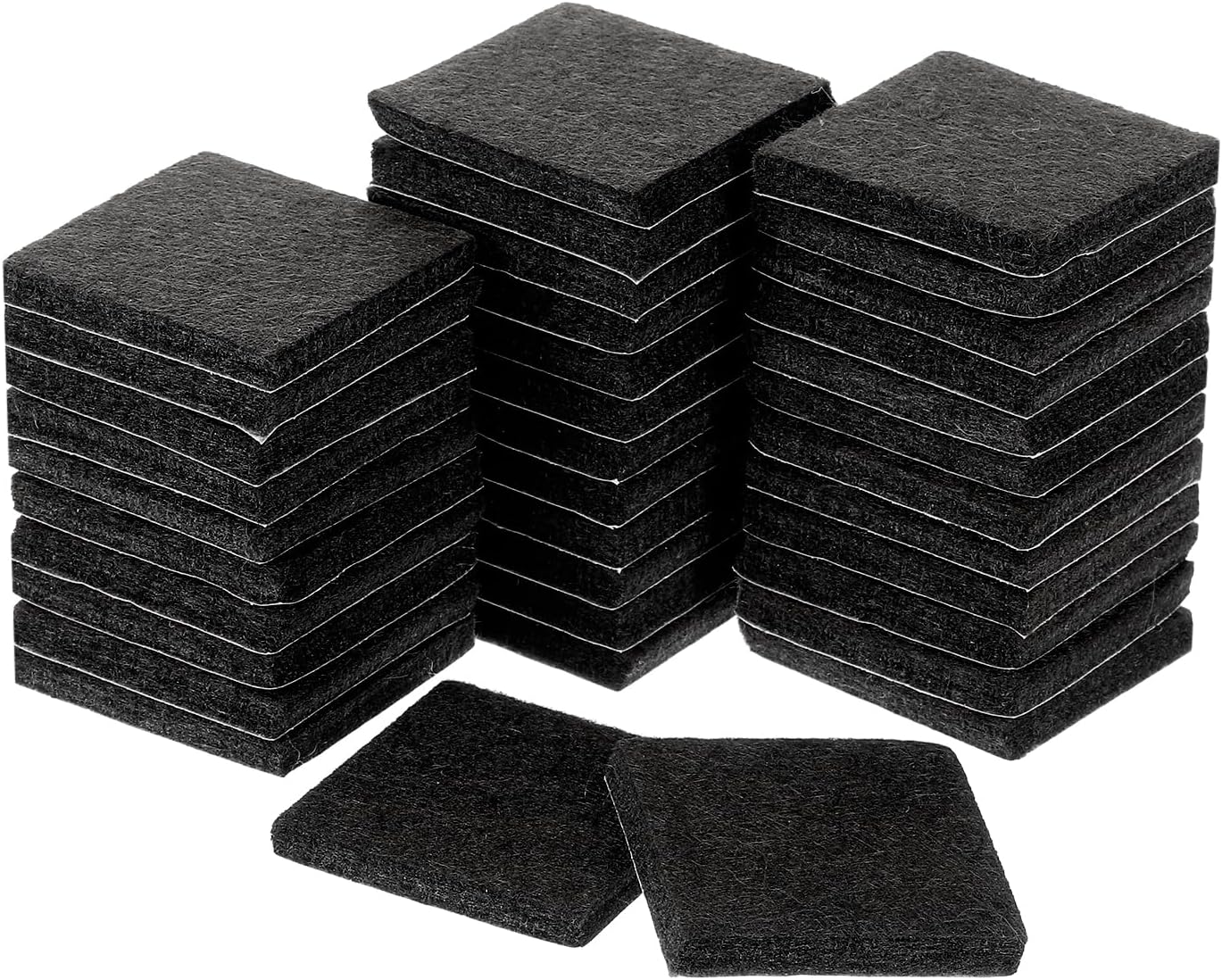uxcell Furniture Pads, 36Pcs 1.5" - Square Self Adhesive Felt Furniture Pads, Floor Protectors for Furniture Feet Chairs Legs Hardwood Floors (Black)