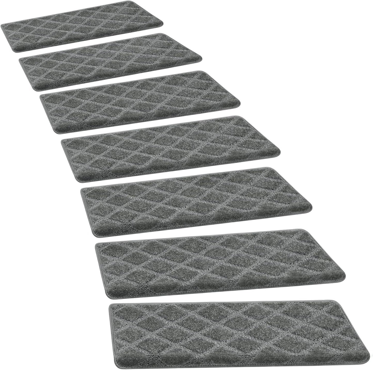 PURE ERA Carpet Stair Treads Tape Free Non Slip Indoor Stair Carpet Stair Protectors Pet-Friendly Non-Slip Skid Resistant Washable Reusable 8" x 30"(2 Pieces,Black)