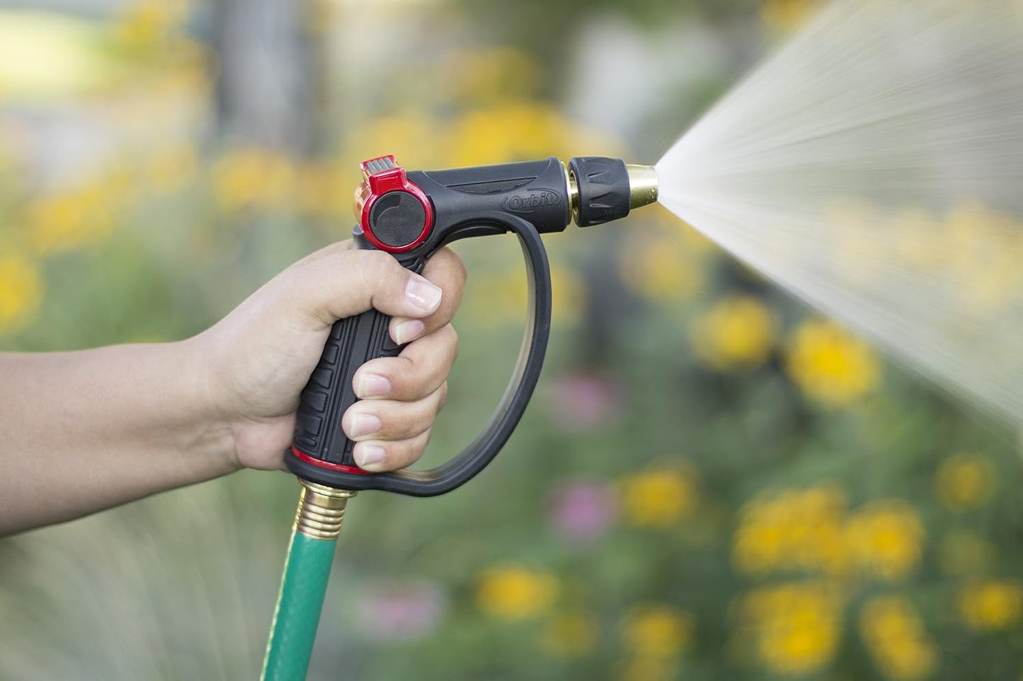 Orbit 58993 7-Pattern Watering Nozzle with Thumb Control, Black