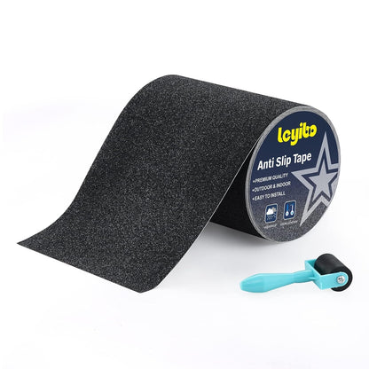Anti Slip Tape with Glow in Dark Stripe for Stairs, 6”x35ft, Grip Tape for Stairs Steps for Outdoor/Indoor, Waterproof Non Slip Strips for Stair Treads, High Traction, Easy Install