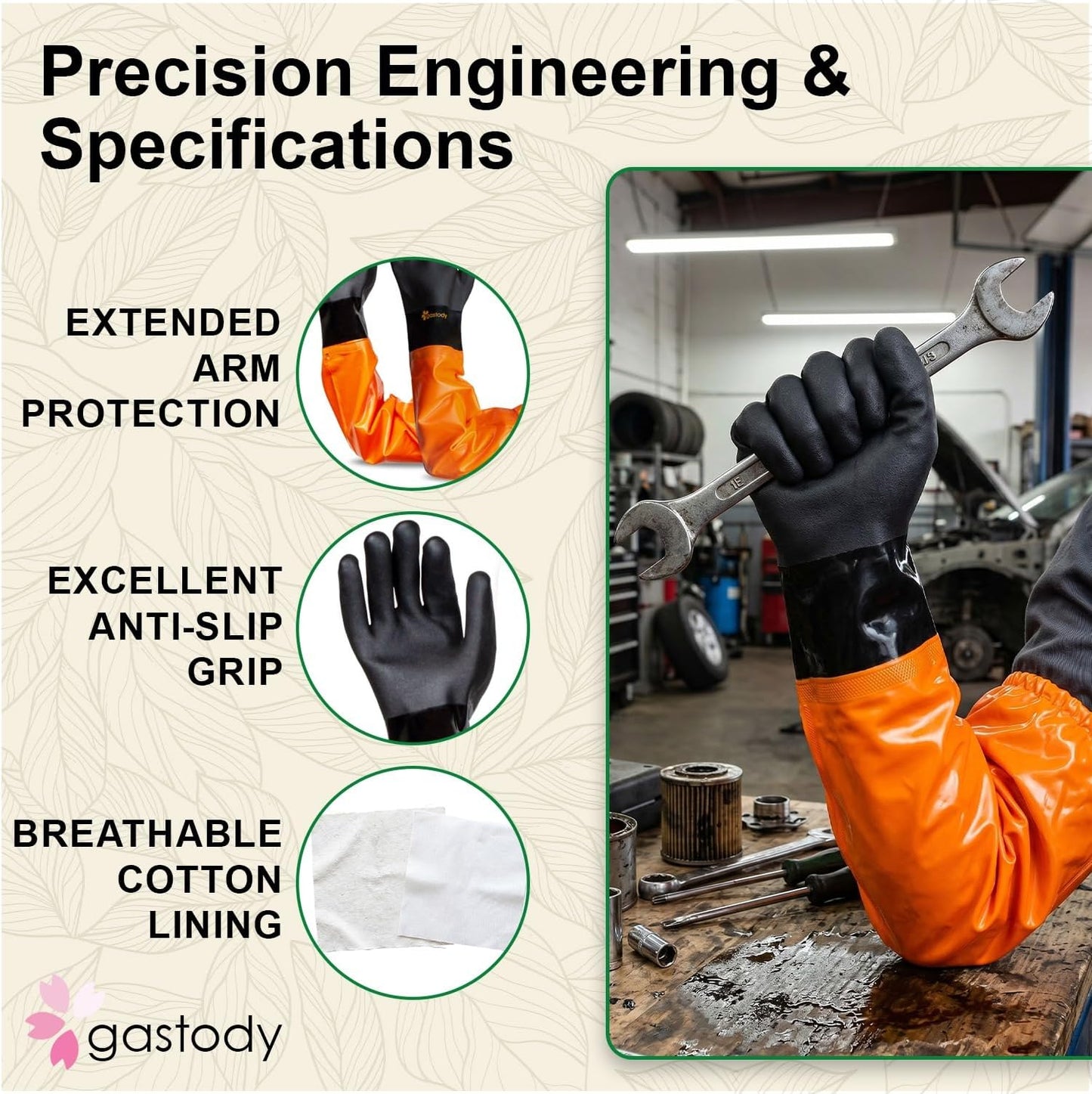 Gastody™ - Chemical Resistant Gloves, Reusable,Heavy Duty Safety Work Gloves,Resist Acid,Oil,Alkali - S-M-L-XL-XXL Size