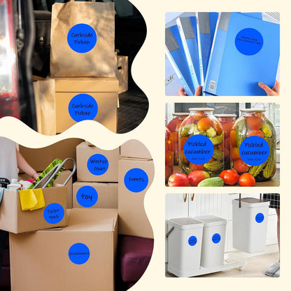 3 Inch White Color Code Dot Stickers,500 PCS Round Labels Stickers in Dispenser Box for Organization, Inventory,Classroom