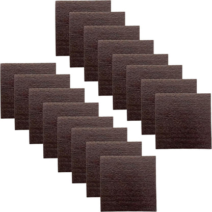 16PCS 3” Square Felt Furniture Pads, Self Adhesive Cuttable Chair Leg Pads Anti Scratch Floor Protectors for Hardwood Laminated Tile Cabinet Surface Protector, Brown