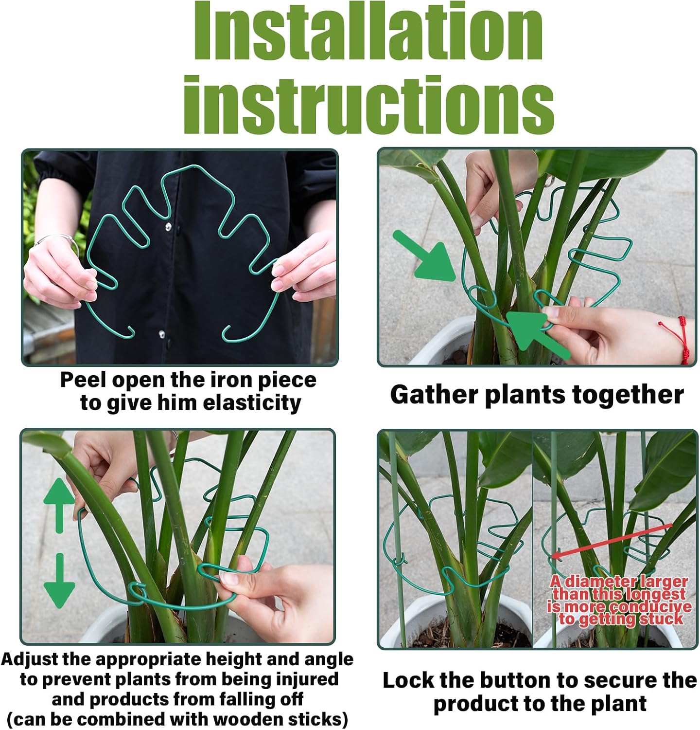 Yohsnor Monstera Plant Stem Support System - 5 Piece Set (5.5x4.7in) | Durable Plant Support Stakes for Climbing Plants & Fishbone Cactus | Ideal Leaf Stabilizer for Indoor Plants & Monstera Care