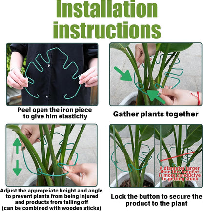 Yohsnor Monstera Plant Stem Support System - 5 Piece Set (5.5x4.7in) | Durable Plant Support Stakes for Climbing Plants & Fishbone Cactus | Ideal Leaf Stabilizer for Indoor Plants & Monstera Care