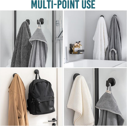 TAILI Suction Cup Razor Holder in Shower 2 Pack, Towel, Loofah, Shaver Holder for Bathroom Wall, Powerful Suction Cup Shower Hooks, Easy to Install and Reuse, White