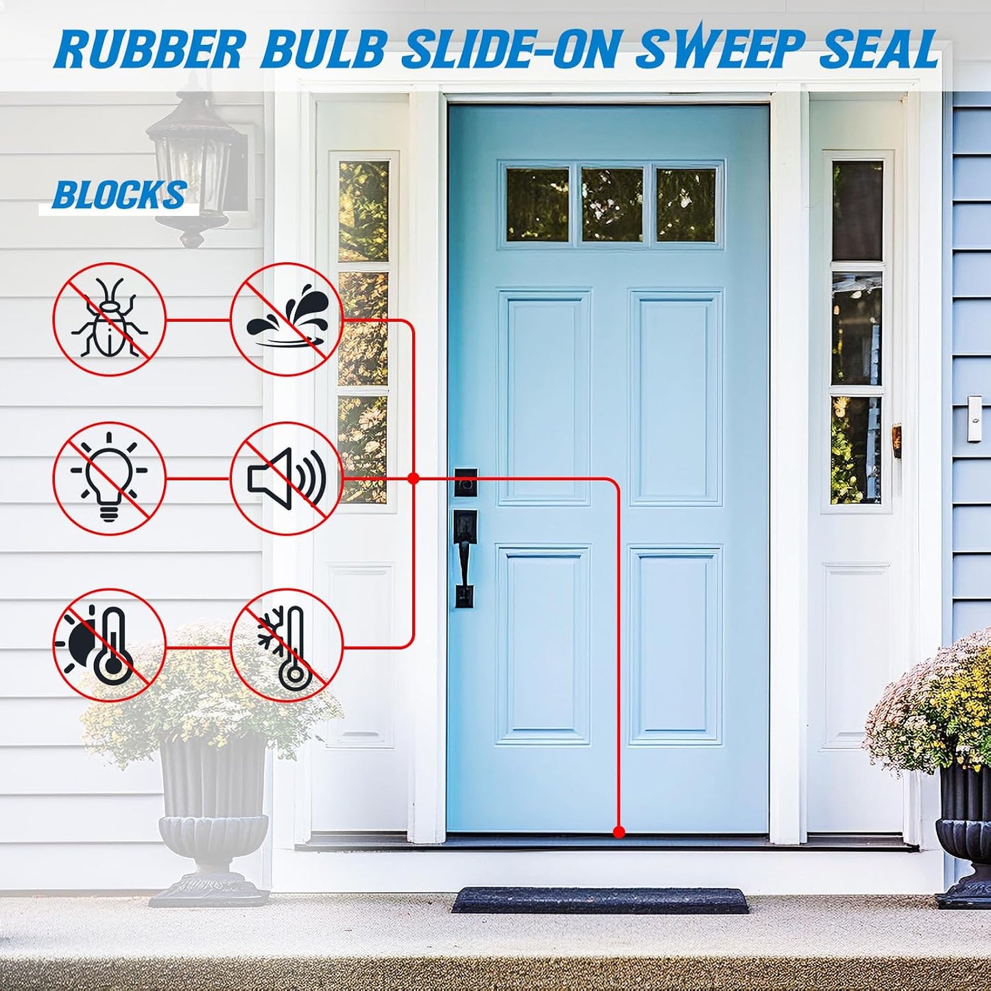 Pushglossy 2 Pack Slide on Door Sweep 35-3/4 Inches Double Bulb Weatherstrip Bottom Seal Compatible with Taylor Door for Energy Efficiency and Draft Protection